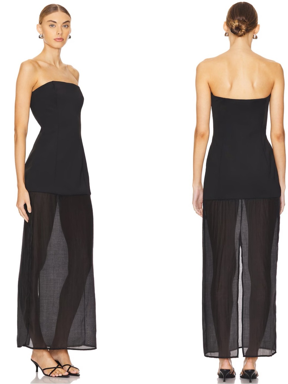 Sndys strapless half sheer dress size small nwt